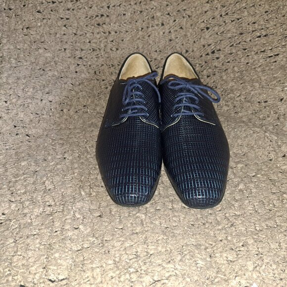 WERNER KERN-Ravenna-Blue/Black Printed Leather-Dance Shoes-Sz 7.5 UK/9 US-NWOB - Picture 3 of 8